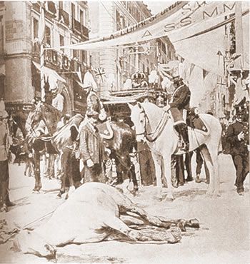 atentado de Alfonso XIII durante su matrimonio